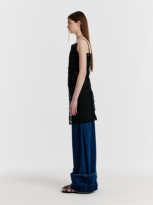 Eenk Yonika Lace-trim Top - Black