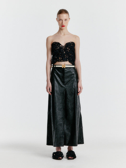 [EENK] Yicole Tucked Maxi Skirt - Z-Black
