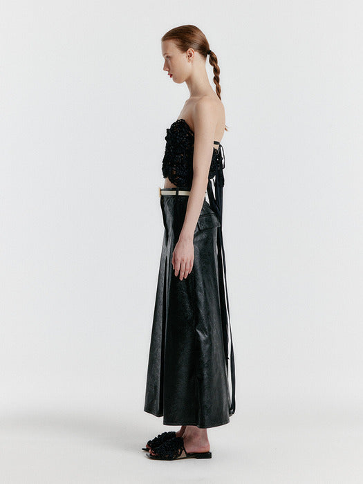 [EENK] Yicole Tucked Maxi Skirt - Z-Black