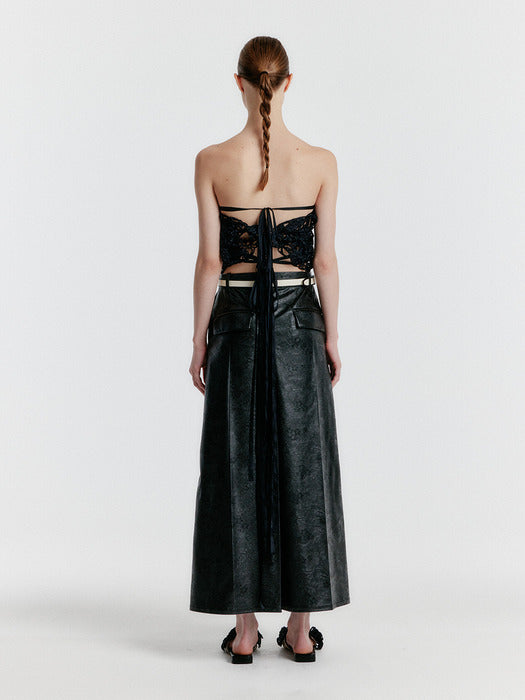 [EENK] Yicole Tucked Maxi Skirt - Z-Black