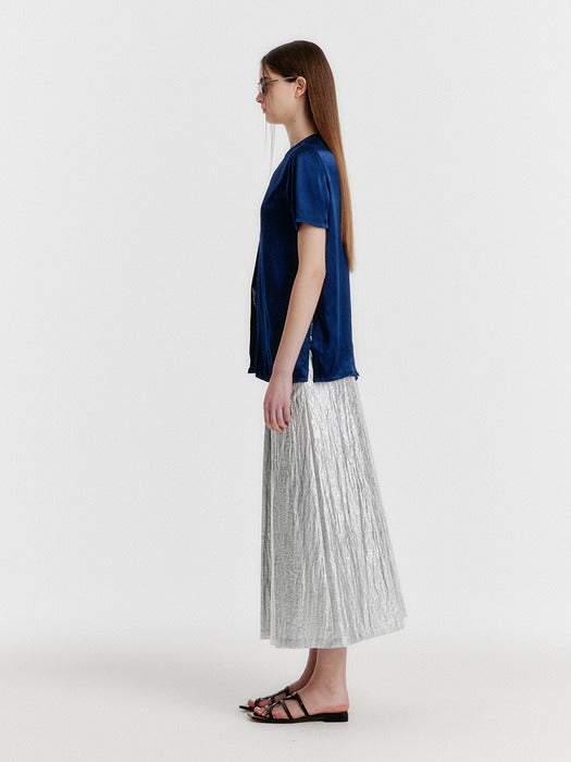 Eenk Yicole Tucked Maxi Skirt - Silver