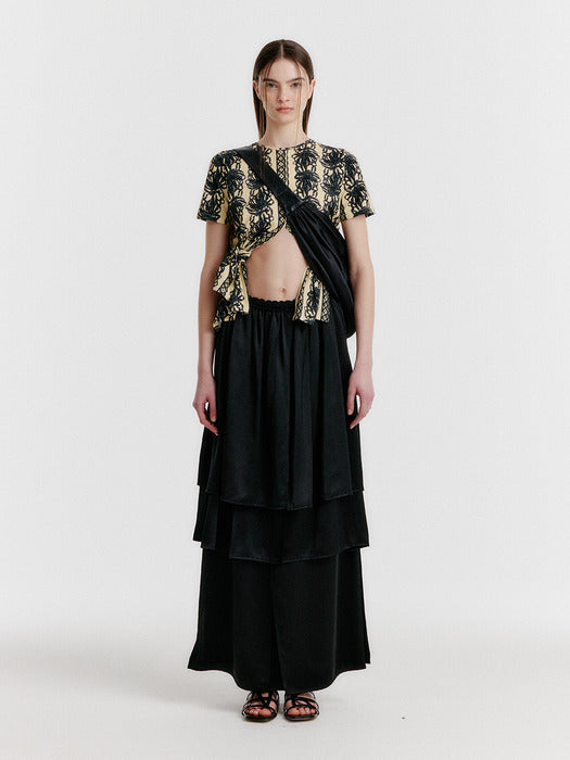 Eenk Yet Triple Layered Long Skirt - Black