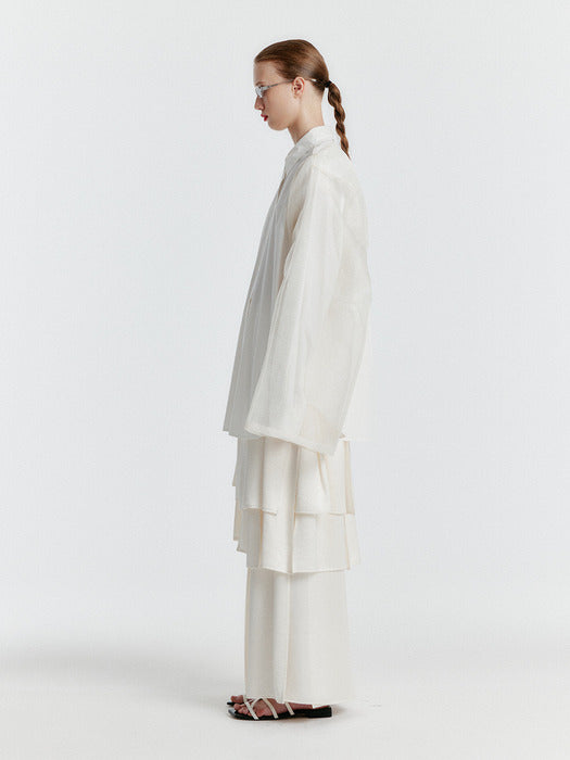 Eenk Yet Triple Layered Long Skirt - Ivory