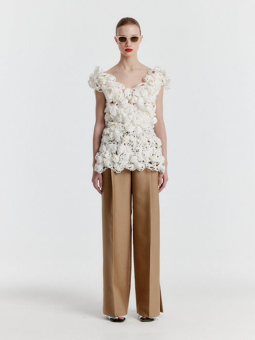 Eenk Yilona Side-slit Pants - Beige