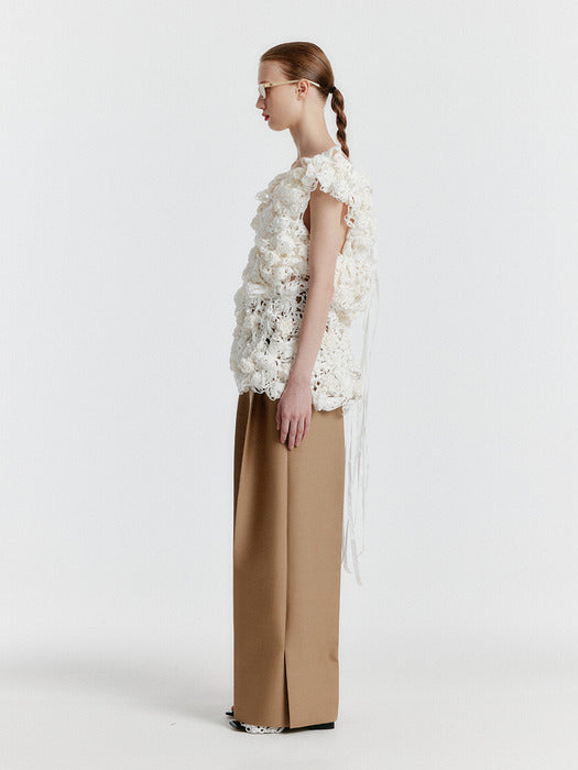 Eenk Yilona Side-slit Pants - Beige