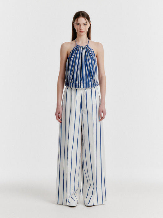 Eenk Yoki Tucked Stripe Pants - Ivory