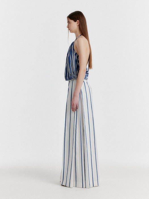 Eenk Yoki Tucked Stripe Pants - Ivory