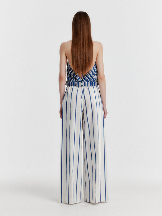 Eenk Yoki Tucked Stripe Pants - Ivory