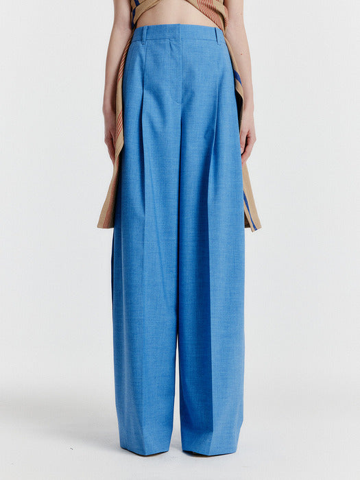 Eenk Yili Side-tuck Wide Pants - Blue
