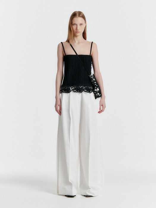 Eenk Yili Side-tuck Wide Pants - White
