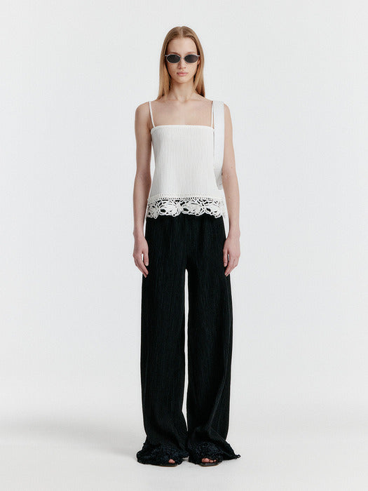 Eenk Yeniz Lace-trim Pants - Black