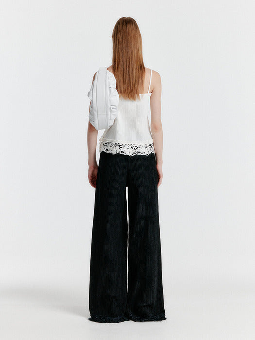 Eenk Yeniz Lace-trim Pants - Black