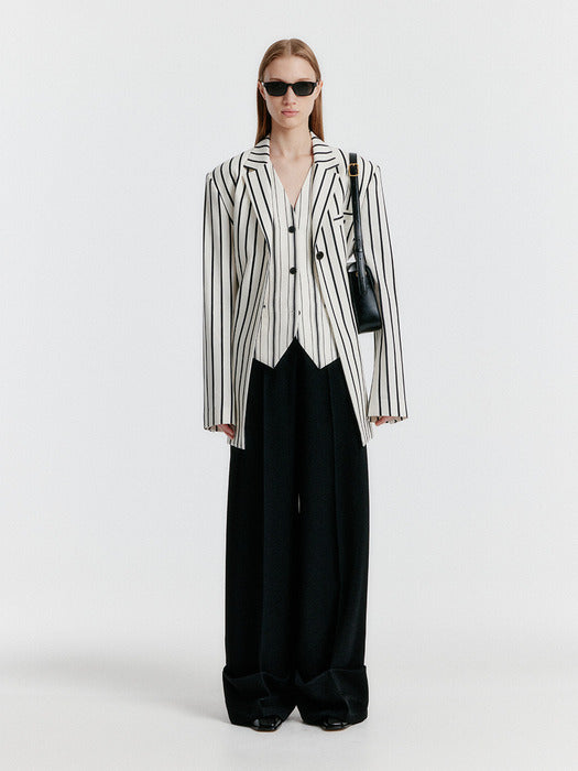 [EENK] Yoho Turn-up Pants - Black