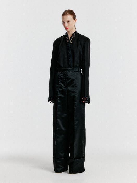 Eenk Yoho Turn-up Pants - Z-Black