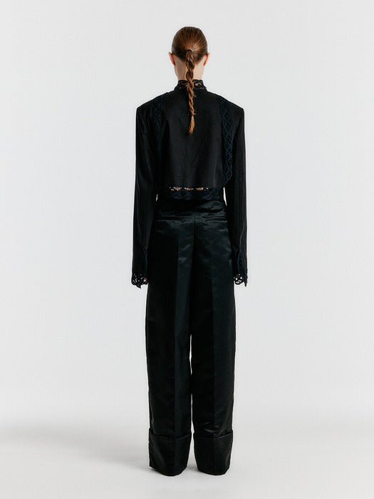 Eenk Yoho Turn-up Pants - Z-Black