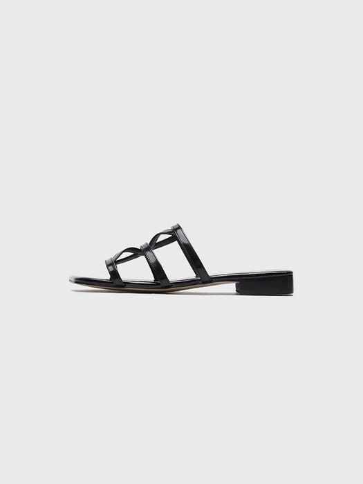 [EENK] Yandal Logo Strap Sandals - Black
