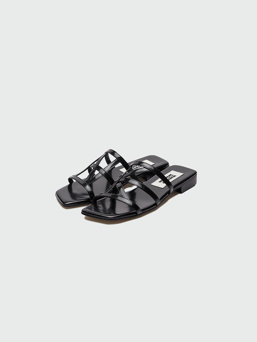 [EENK] Yandal Logo Strap Sandals - Black