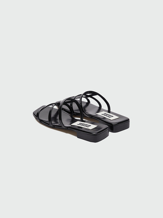 [EENK] Yandal Logo Strap Sandals - Black