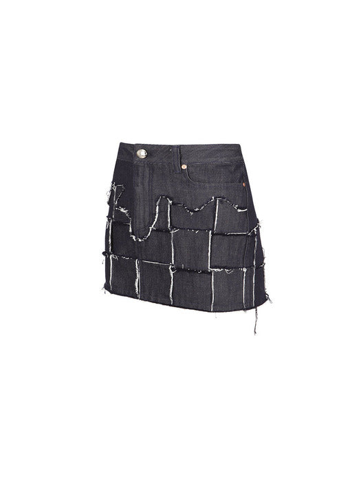 [andersson bell] DENIS WEAVING DENIM MINI SKIRT apa716w(INDIGO)