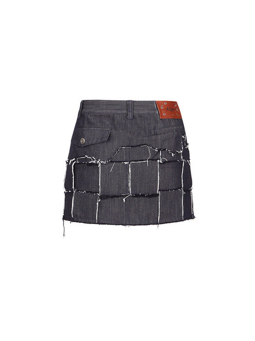 [andersson bell] DENIS WEAVING DENIM MINI SKIRT apa716w(INDIGO)