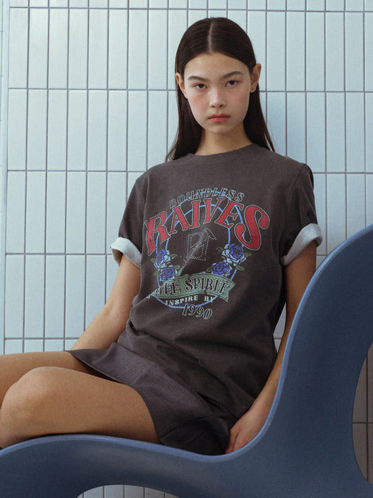 [raive] Vintage Rose Graphic T-shirt VW4SE027_3color