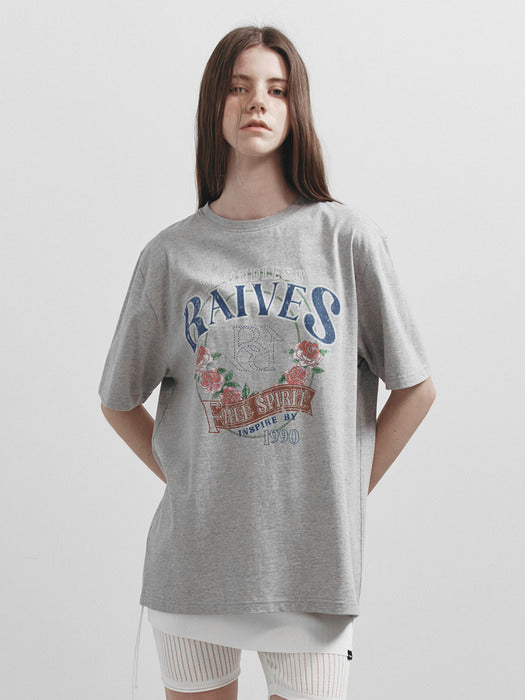 [raive] Vintage Rose Graphic T-shirt VW4SE027_3color