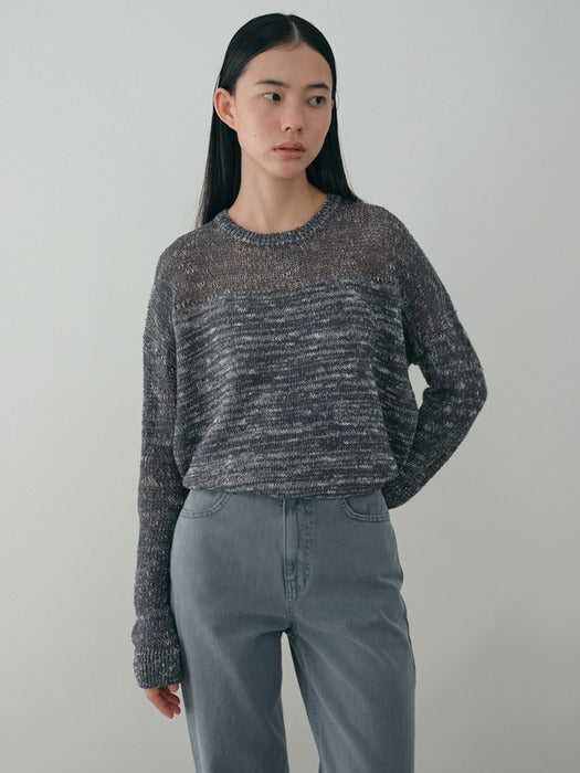 [moia] net round knit (blue stone)