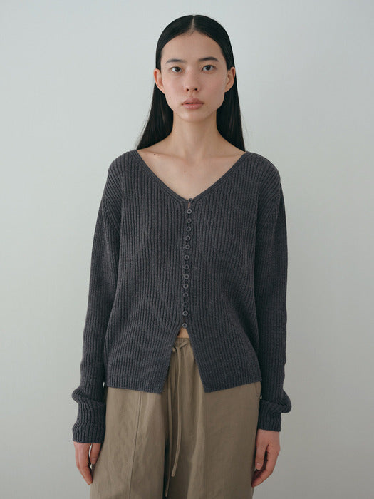 [moia] ribbed cardigan (blue stone)
