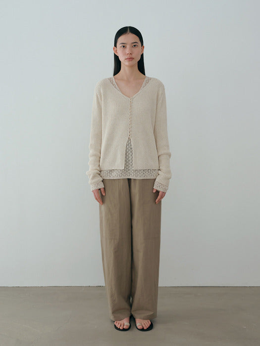 [moia] ribbed cardigan (ivory)