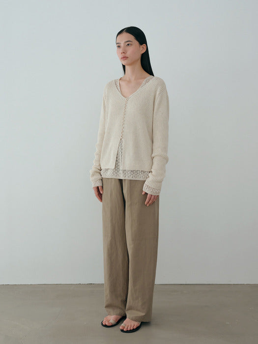 [moia] ribbed cardigan (ivory)