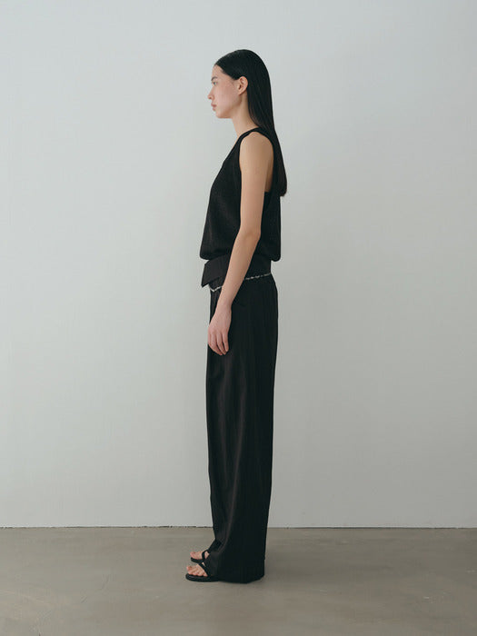 [moia] paper knit top (black)