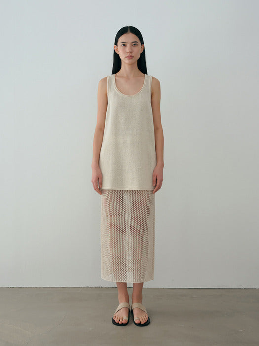 [moia] net paper skirt (natural)