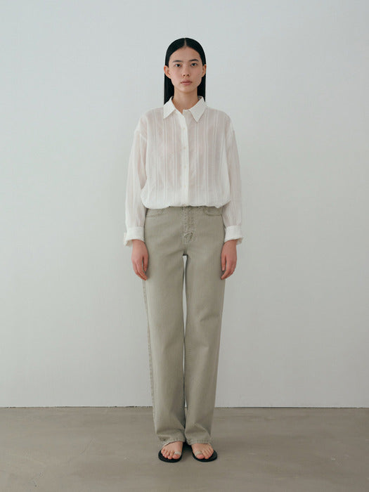 Moia sheer stripe shirt (ivory)