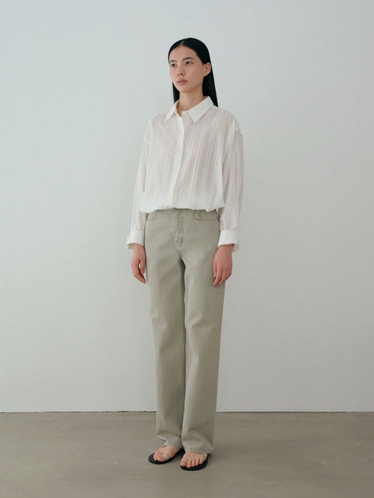 Moia sheer stripe shirt (ivory)