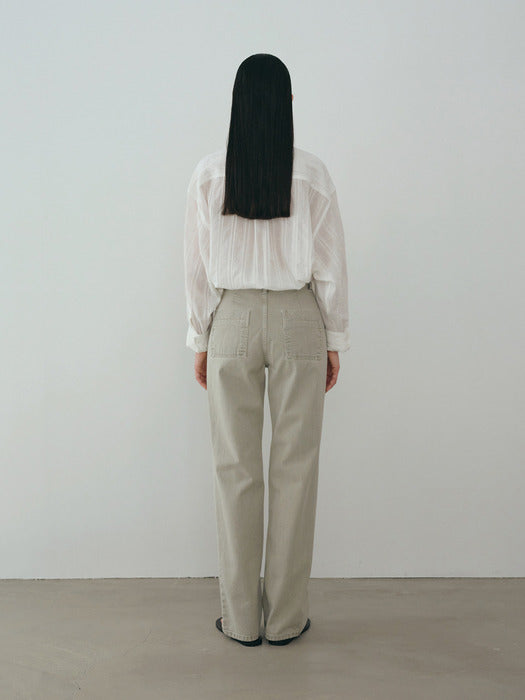 sheer stripe shirt (ivory)