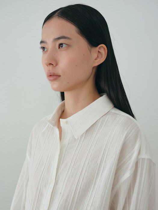 Moia sheer stripe shirt (ivory)