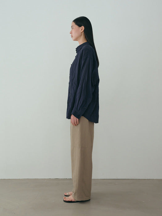 [moia] sheer stripe shirt (navy)