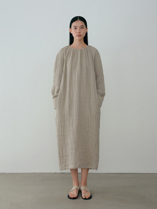 [moia] linen dress (beige)