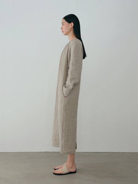 [moia] linen dress (beige)