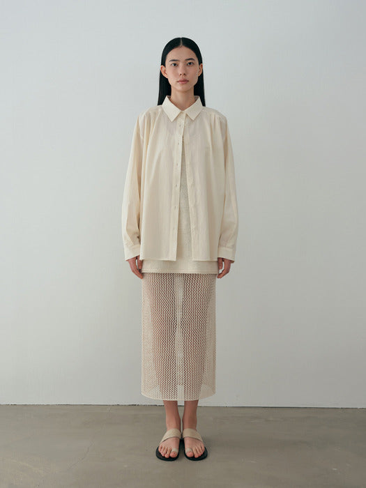 [moia] pleated shirt (ivory)