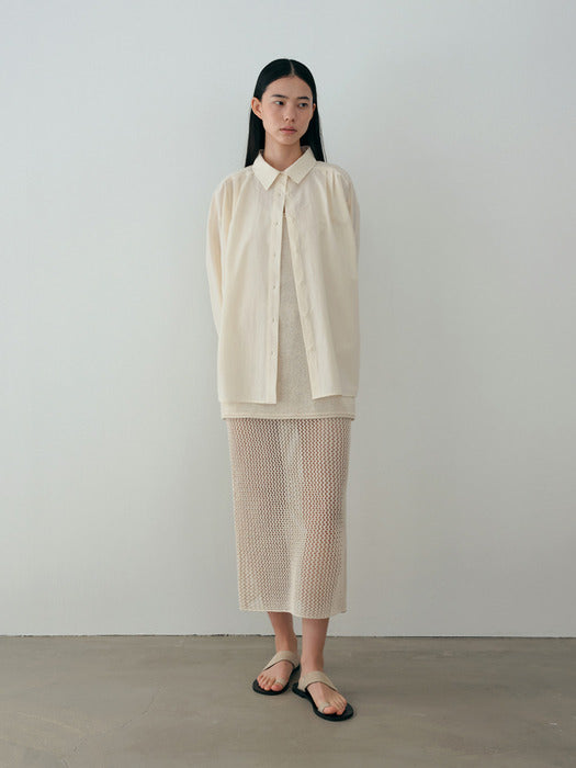 [moia] pleated shirt (ivory)