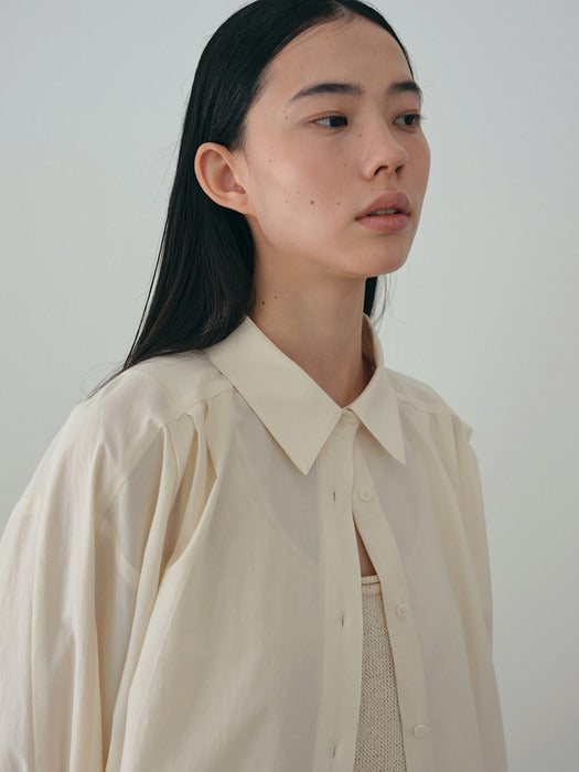 [moia] pleated shirt (ivory)