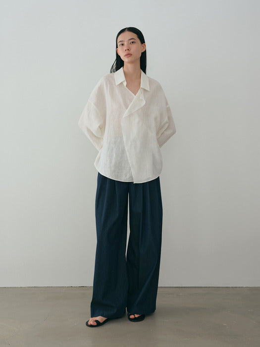 [moia] cutting wrap shirt (white)