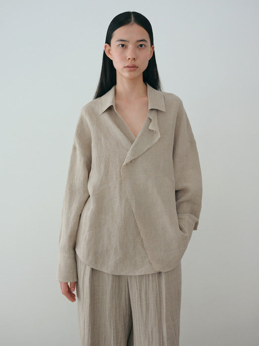 [moia] cutting wrap shirt (natural)