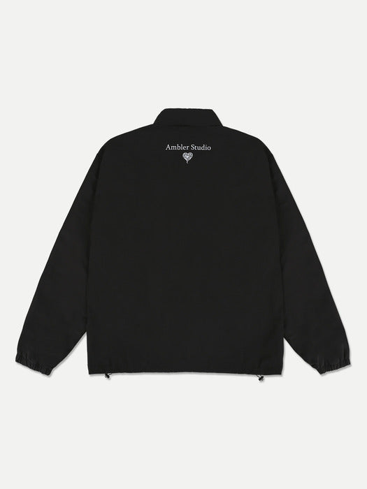 [ambler] AMBLER SUNSET Over fit Coach Jacket AOU101 (Black)