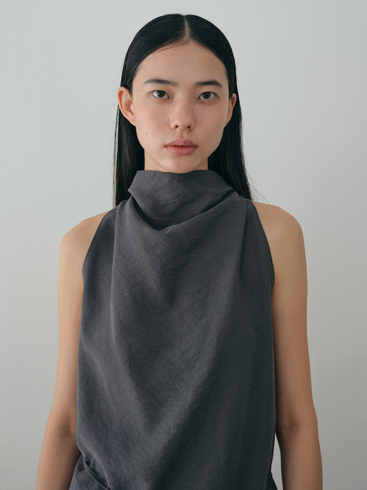 [moia] cowl sleeveless (blue stone)