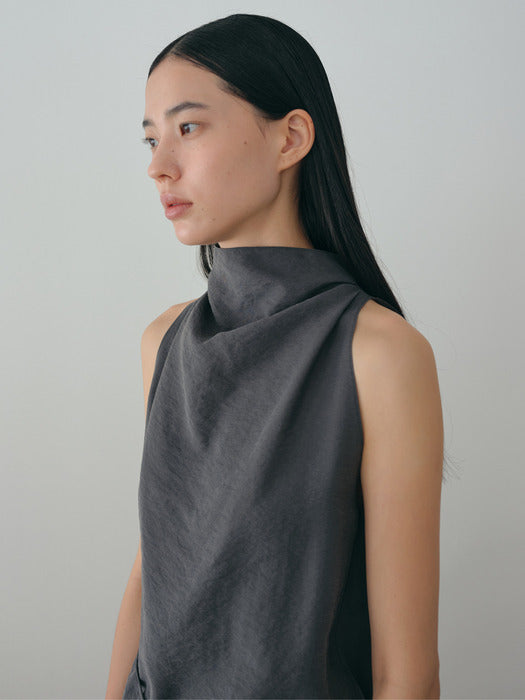 [moia] cowl sleeveless (blue stone)