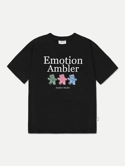 [ambler] Emtion Bear Over fit T-Shirts AS1111 (Black)