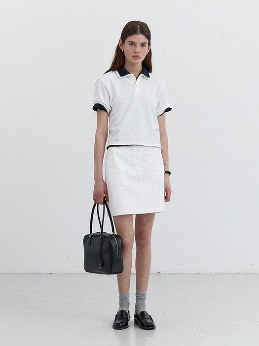[dunst] A-LINE MINI SKIRT WHITE_UDSK5B227WT