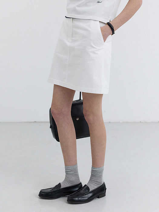 [dunst] A-LINE MINI SKIRT WHITE_UDSK5B227WT